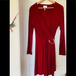 🌺LAUNDRY BURGUNDY LONG SLEEVE DRESS 🌺